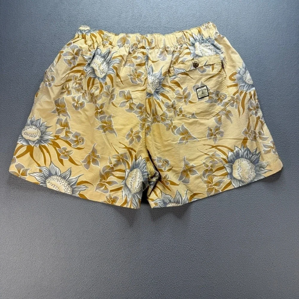 Tommy Bahama Swim Trunks Board Shorts XL Floral‎ Tan Nylon Cargo Mesh Lined Mens